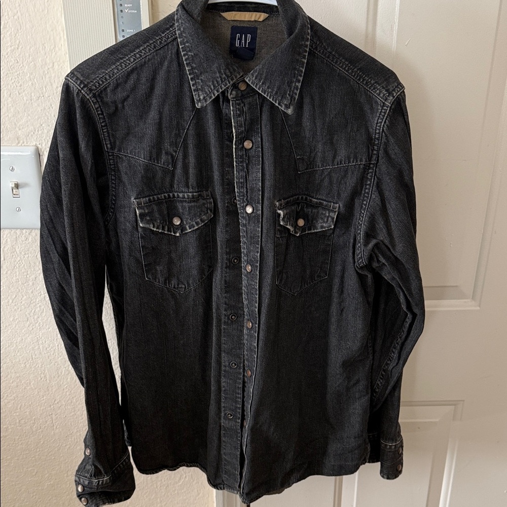 GAP Men's Dark Gray Denim Shirt Jacket